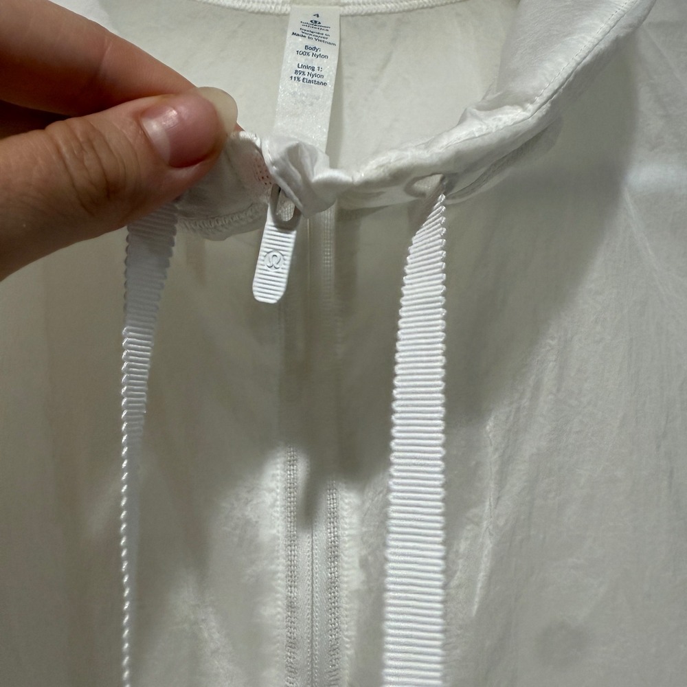 Lululemon Translu Anorak Rain Jacket White Translucent Full Zip Sz 4 Sheer Casua - Picture 11 of 16